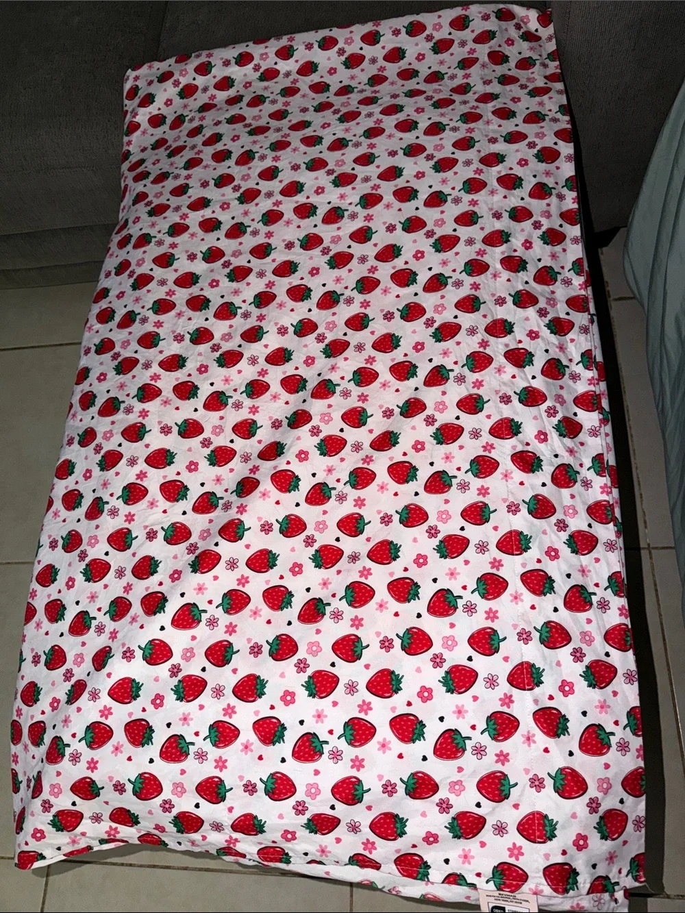 Betsey Johnson Queen Strawberry Print Bedding Sheet